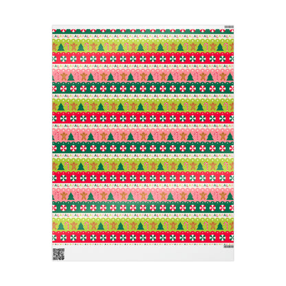 Gingerbread and Christmas Trees Gift Wrap Paper