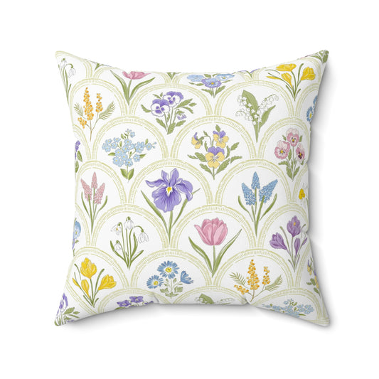 Spring Garden Spun Polyester Square Pillow