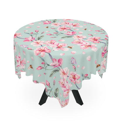 Cherry Blossoms and Honey Bees Tablecloth