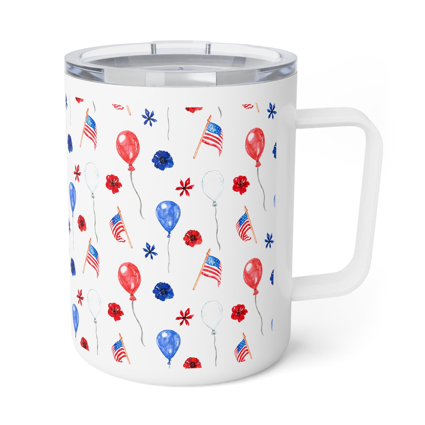 American Flags and Balloons Insulated Coffee Mug, 10oz