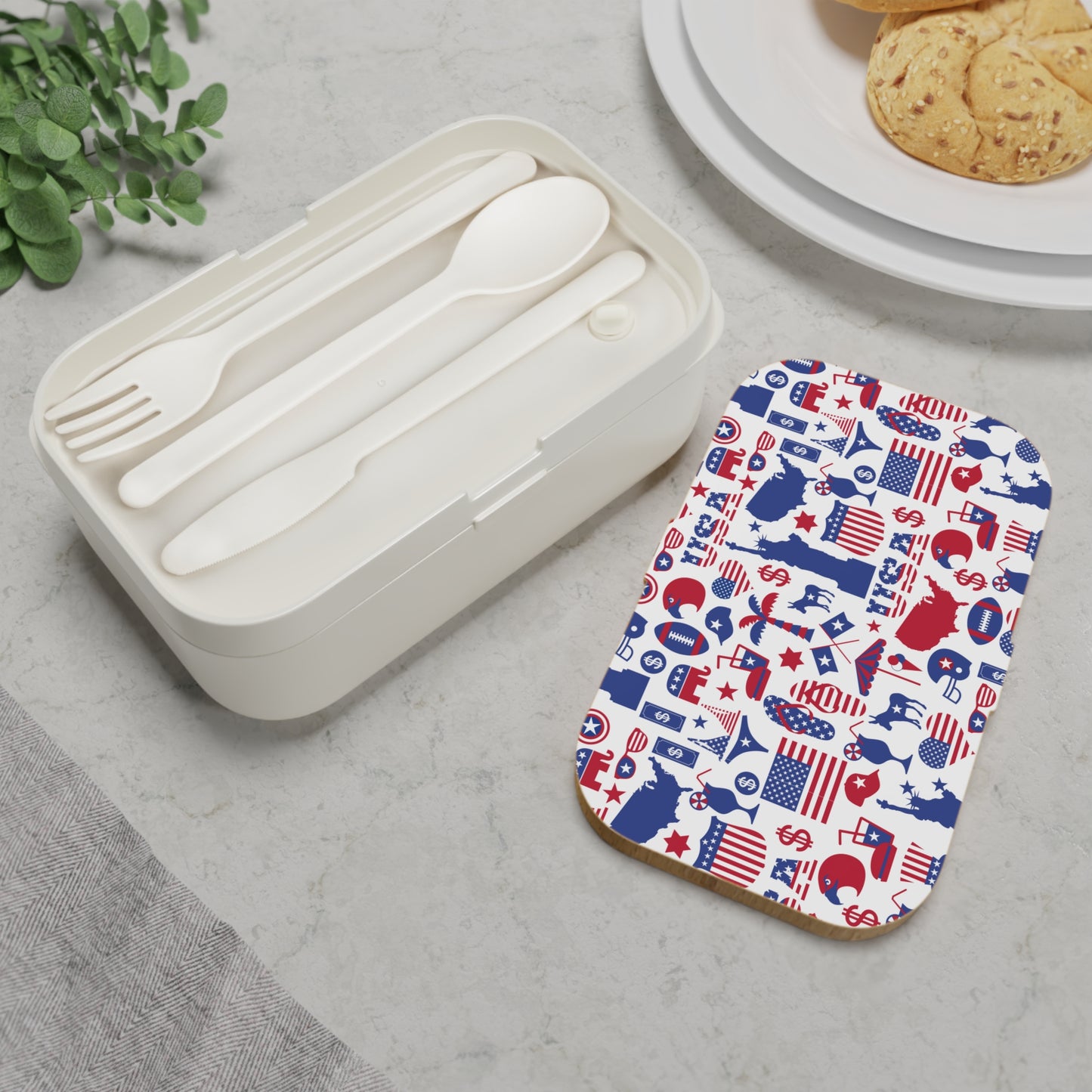 All American Red and Blue Bento Lunch Box