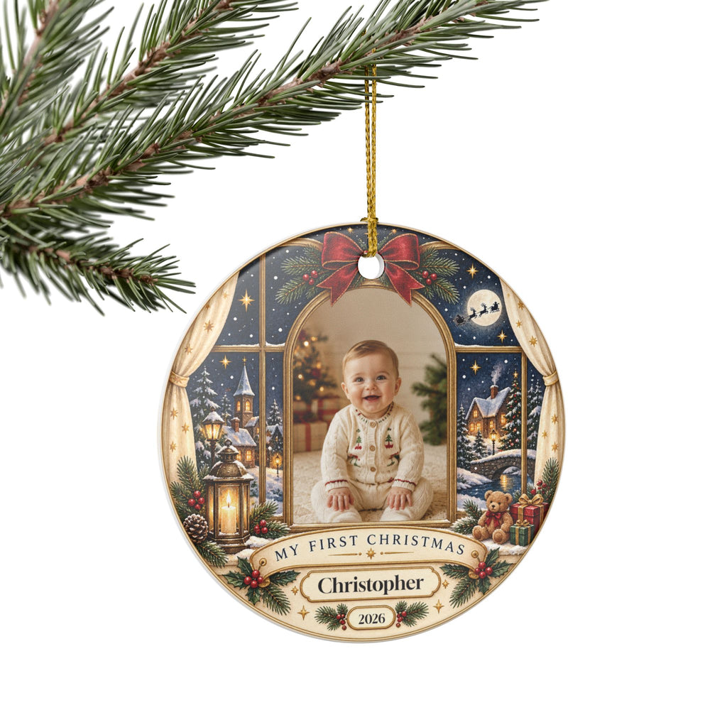 Custom Baby First Christmas Ornament with Name & Year