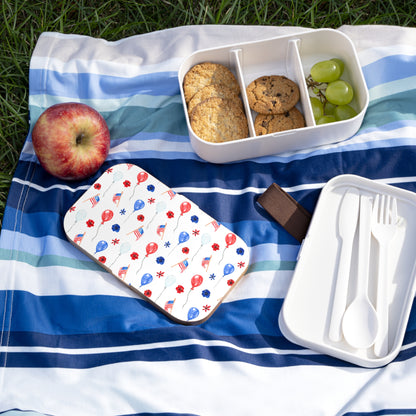 American Flags and Balloons Bento Lunch Box