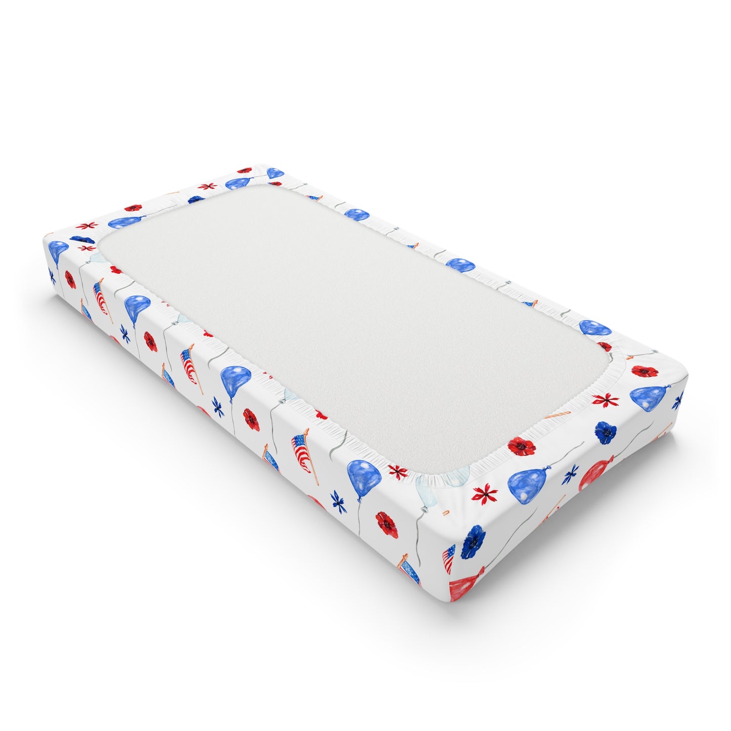 American Flags and Balloons Baby Changing Pad Cover