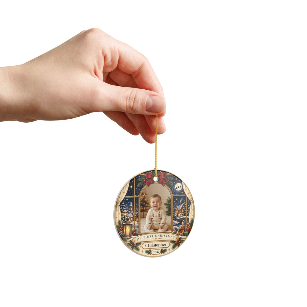 Custom Baby First Christmas Ornament with Name & Year