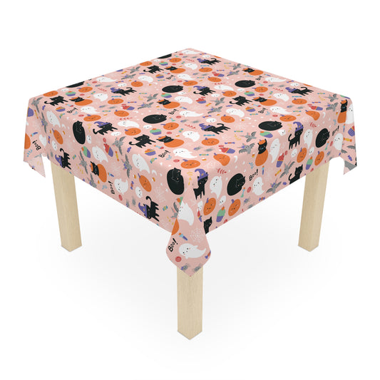 Halloween Ghosts and Black Cats Tablecloth