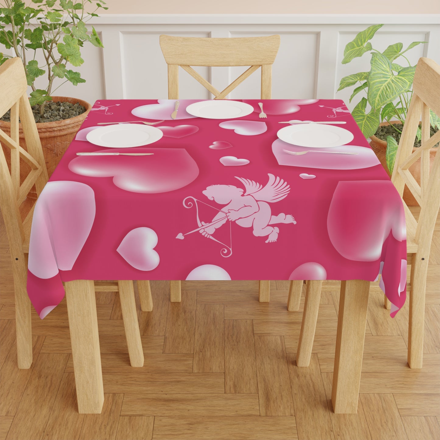 Cupid and Hearts Tablecloth