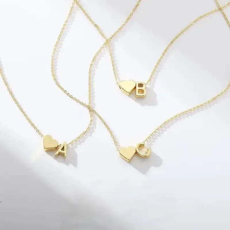 Dainty Initial Heart Necklace