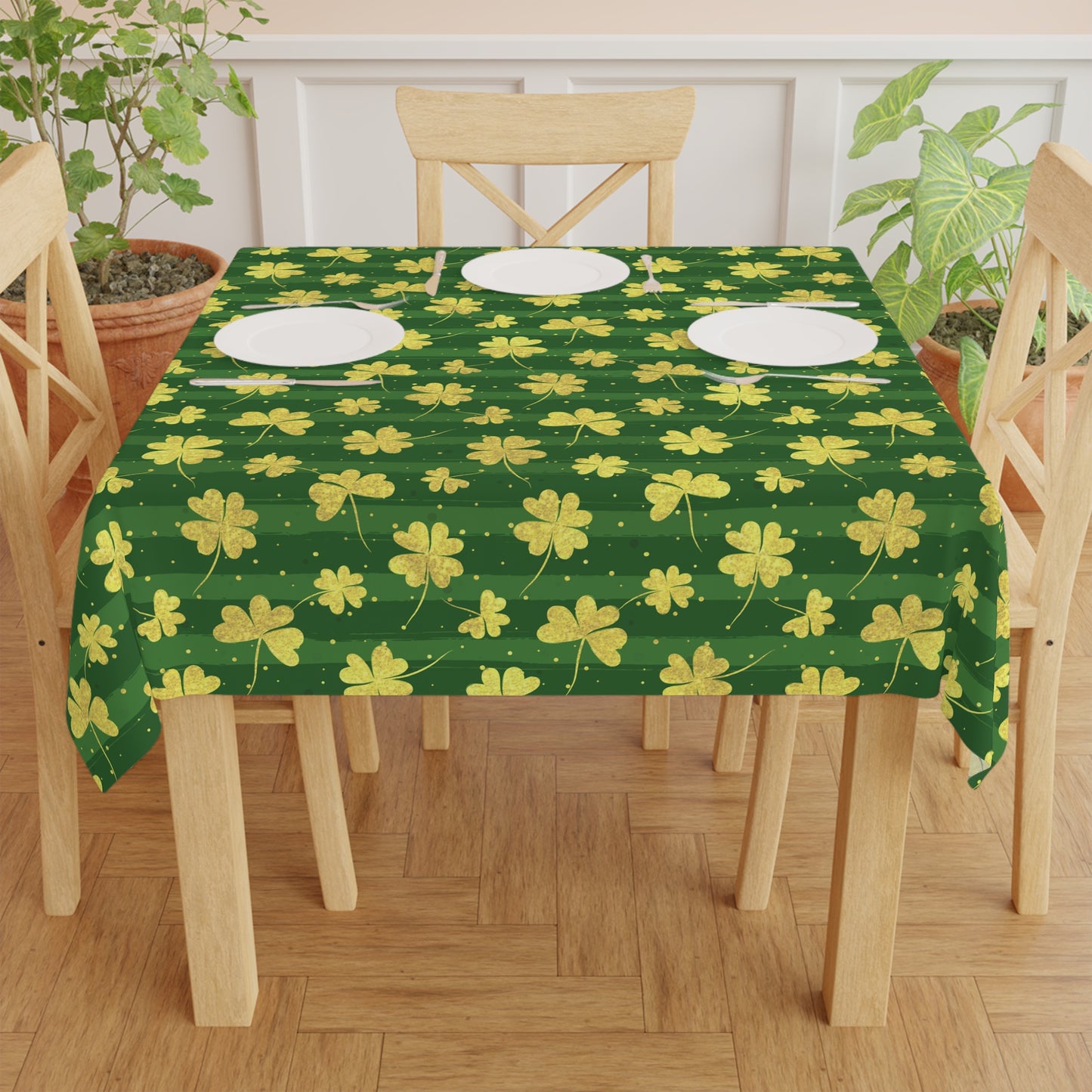 Gold Clovers Tablecloth