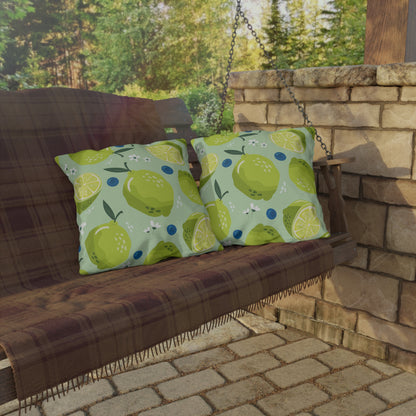 Limes and Blueberries Outdoor Pillow
