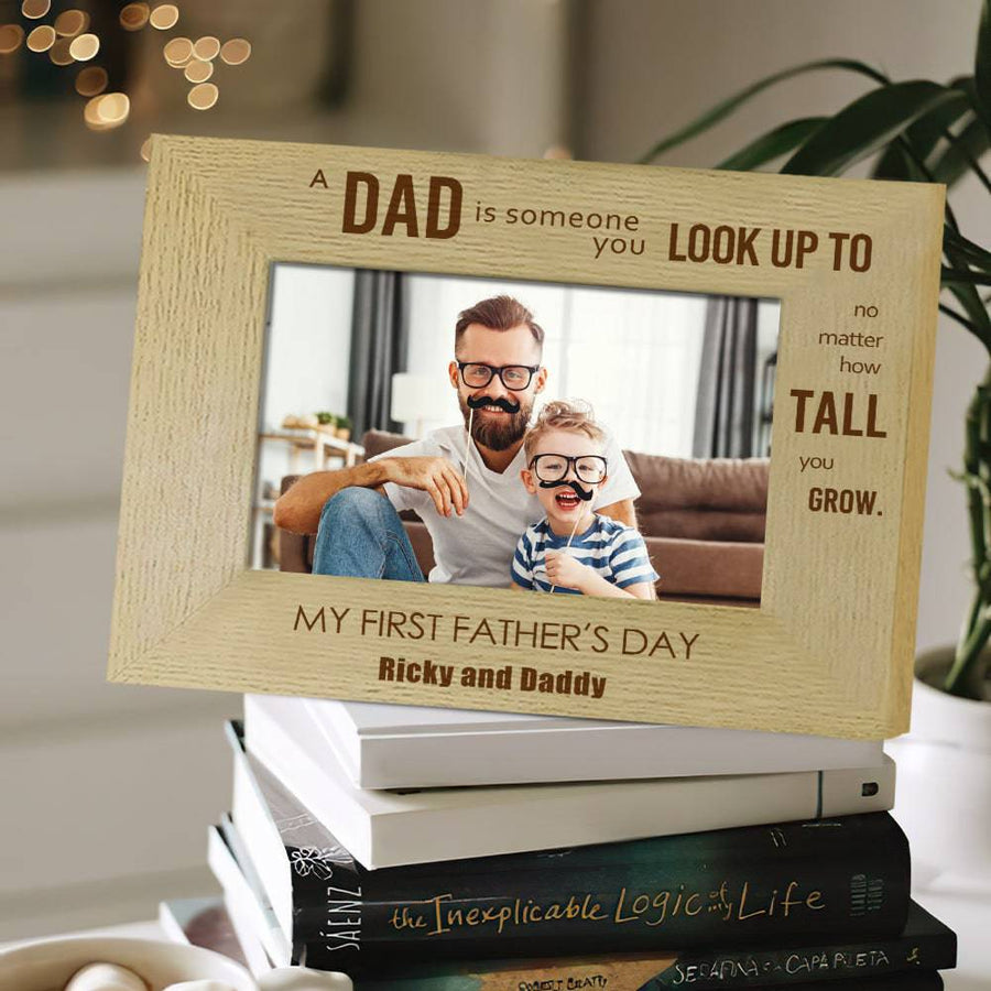 Custom First Father's Day Wooden Picture Frame