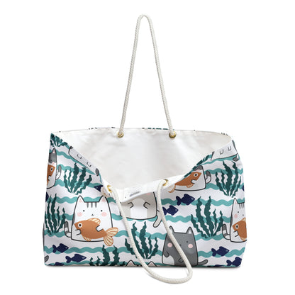 Kawaii Cats and Fishes Weekender Bag