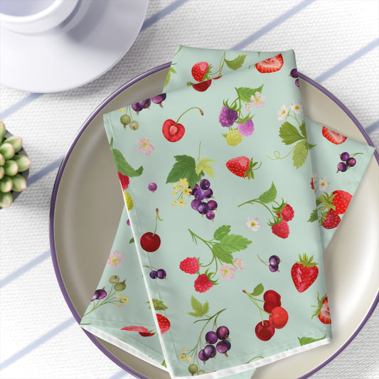 Cherries and Strawberries Cloth Napkins 4 Pack 19x19