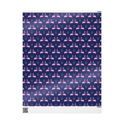 Christmas Flamingos Gift Wrap Paper