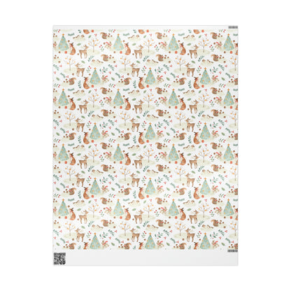Christmas Woodland Animals Gift Wrap Paper