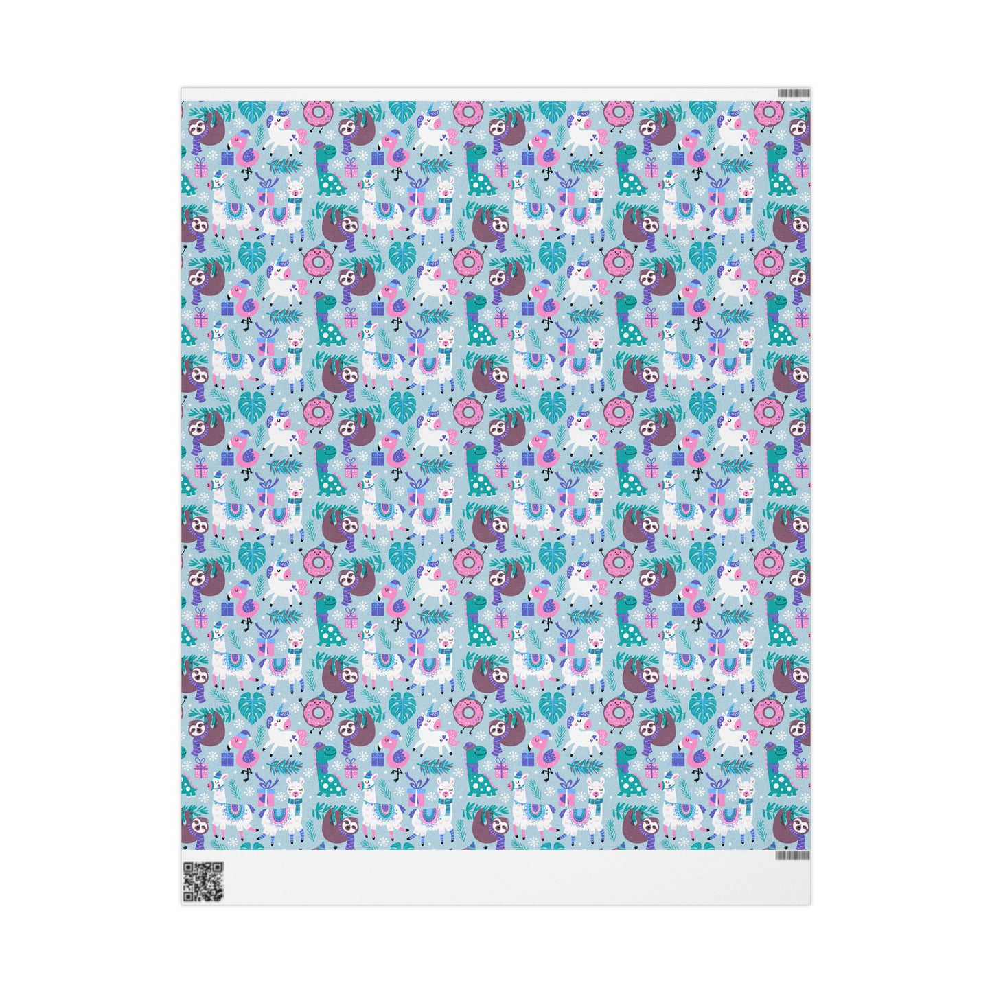 Happy Christmas Animals Gift Wrap Paper