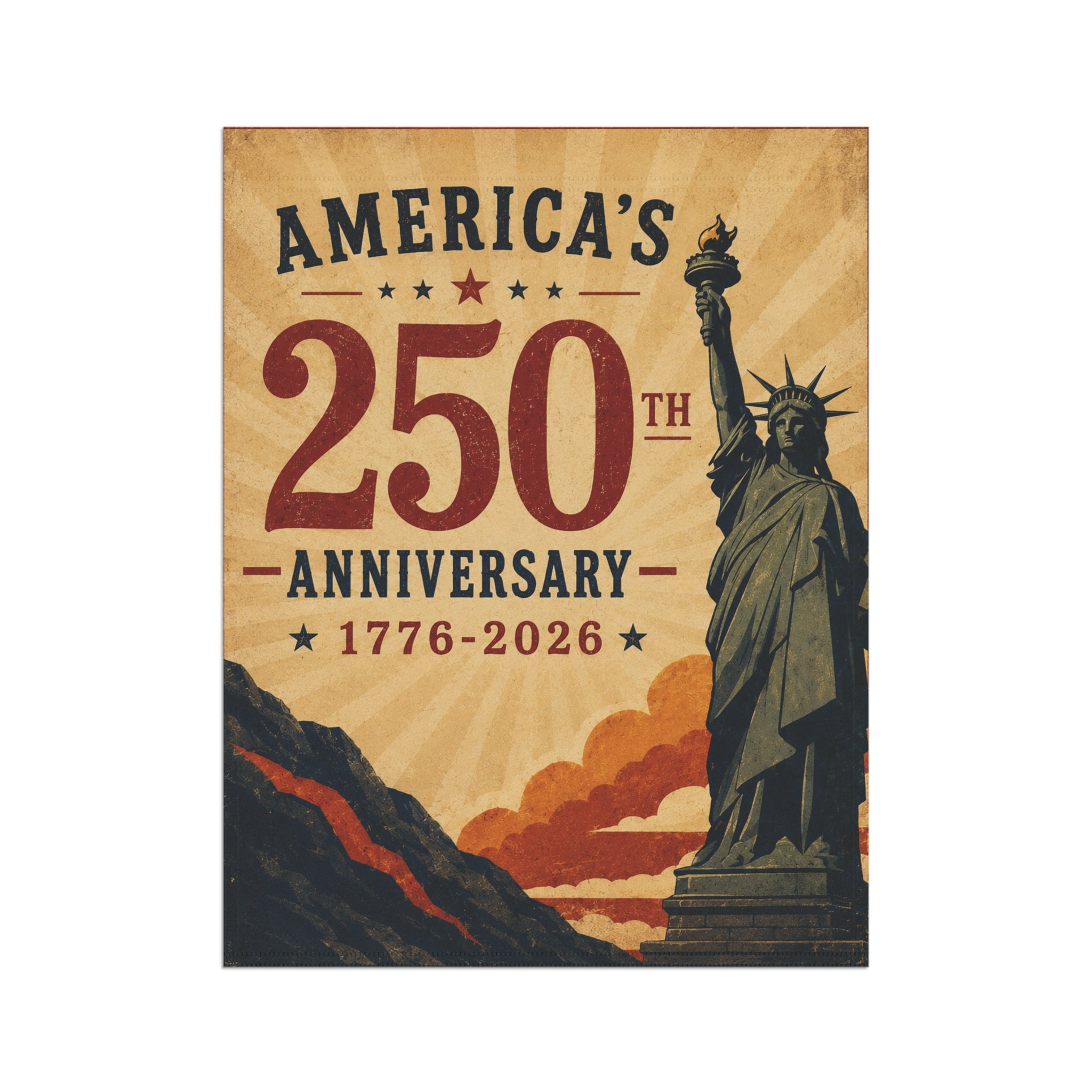 America's 250th Anniversary Garden & House Banner | 1776-2026 Statue of Liberty