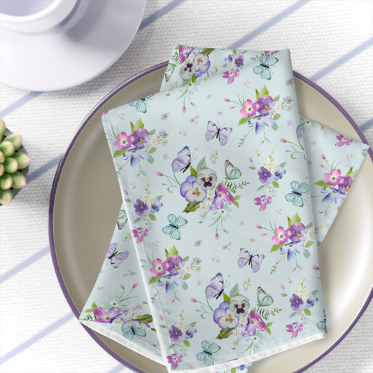 Butterflies and Flowers Cloth Napkins 4 Pack 19x19