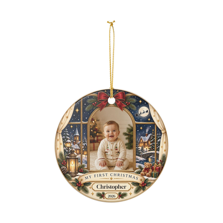 Custom Baby First Christmas Ornament with Name & Year