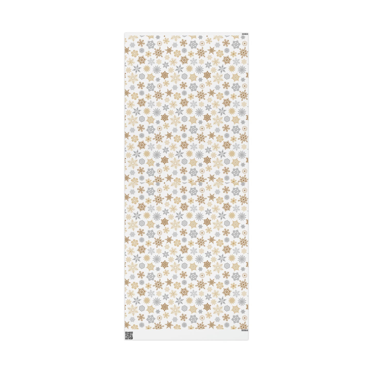 Gold and Silver Snowflakes Gift Wrap Paper