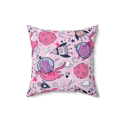 Space Cats Spun Polyester Square Pillow