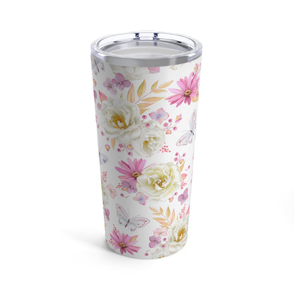 Spring Butterflies and Roses Tumbler 20oz