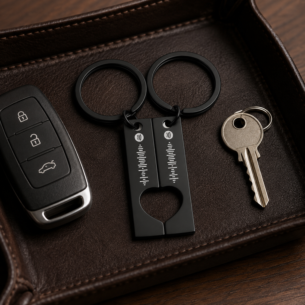 Custom Spotify Code Couples Keychain