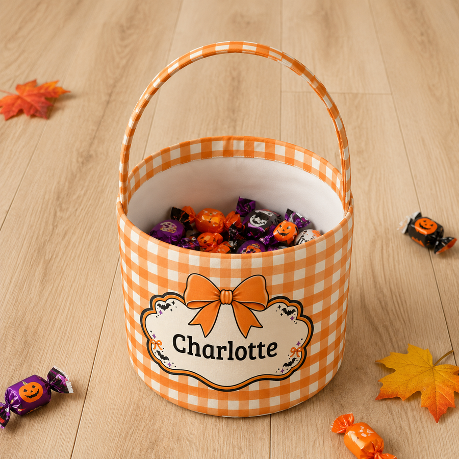 Personalized Halloween Fabric Candy Basket