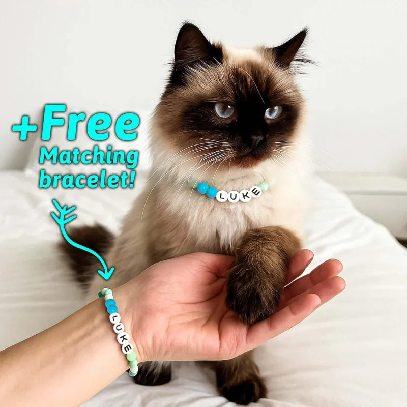 Personalized Pet Name Necklace with Free Matching Bracelet