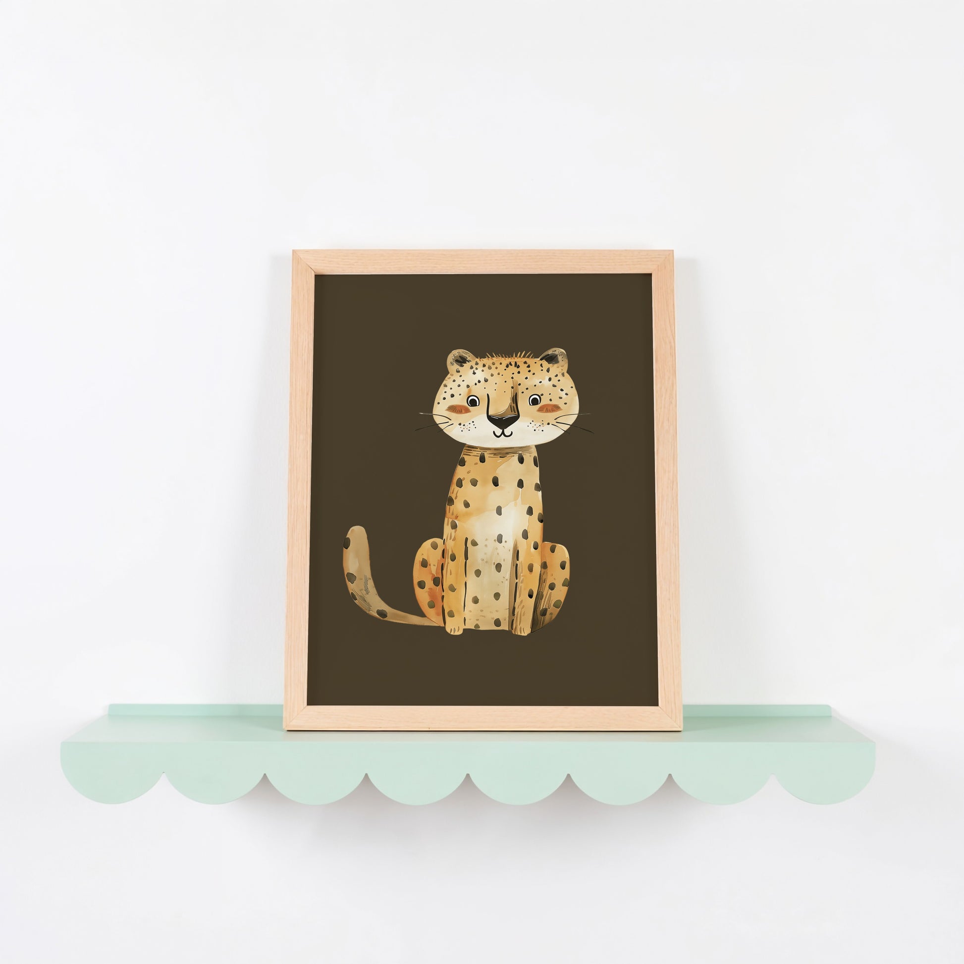 Adorable Leopard Illustration Framed Wall Art product