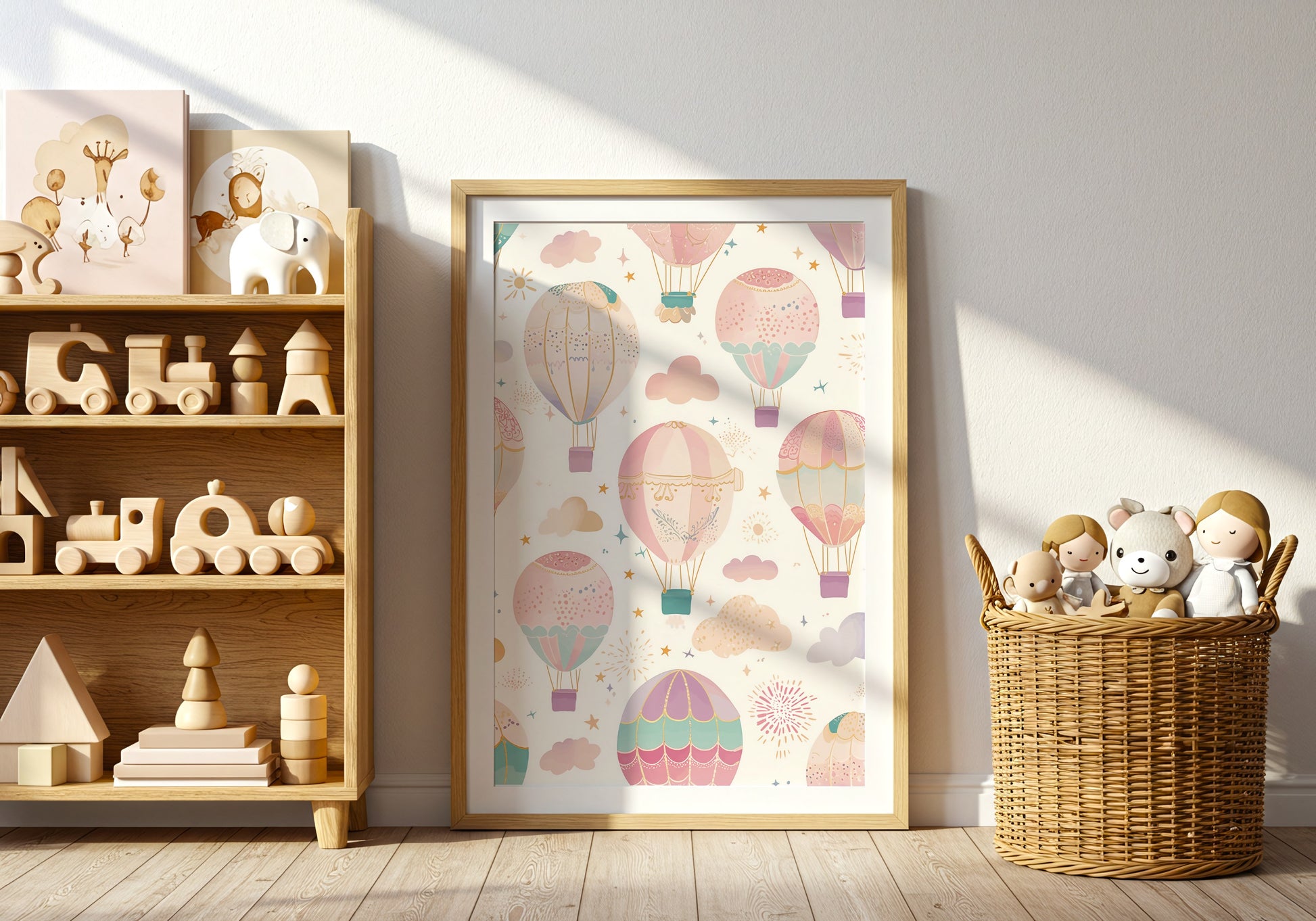 Hot Air Balloons Nursery Wall Art Print product