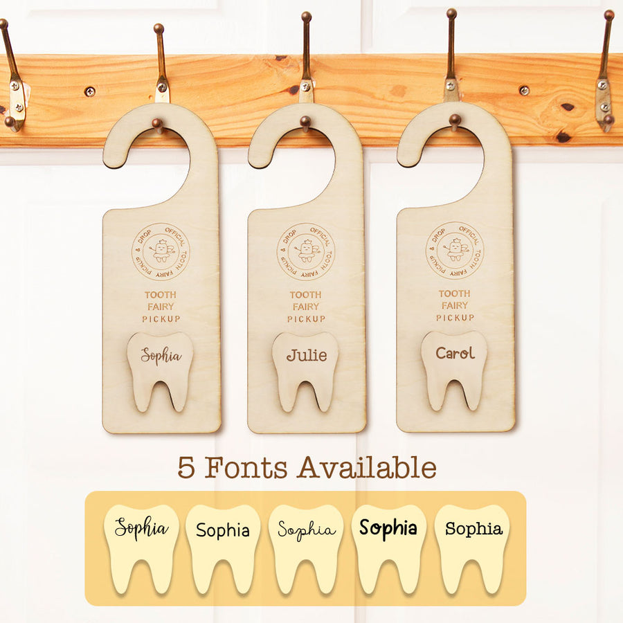 Personalized Wooden Tooth Fairy Door Hanger