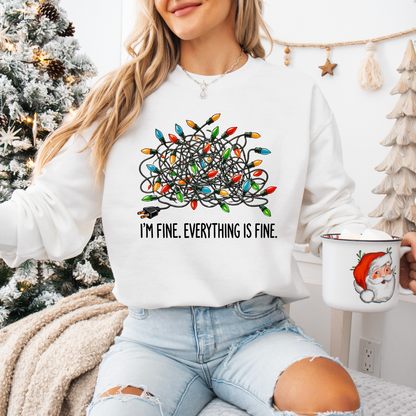 I'm Fine Everything is Fine Christmas Unisex Heavy Blend™ Crewneck Sweatshirt