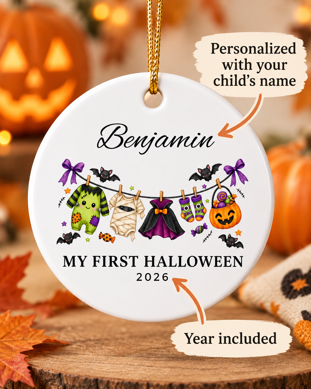 Personalized My First Halloween Ornament | Ceramic Keepsake 2026