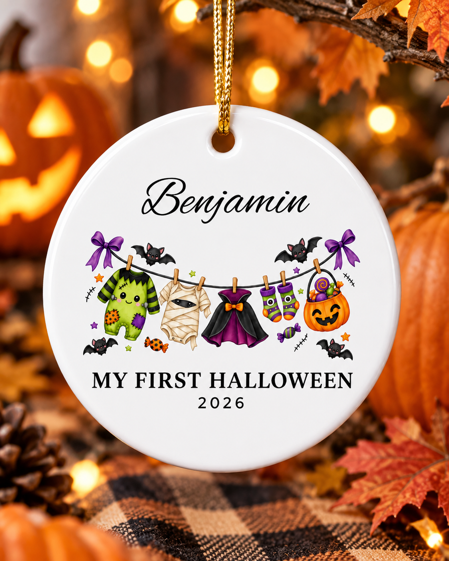 Personalized My First Halloween Ornament | Ceramic Keepsake 2026