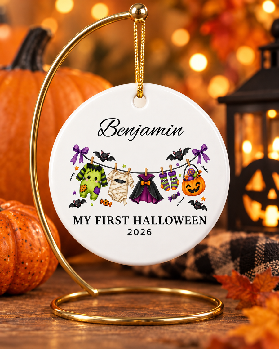 Personalized My First Halloween Ornament | Ceramic Keepsake 2026