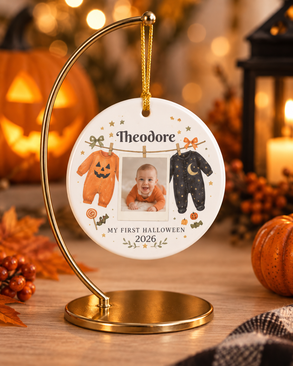 My First Halloween 2026 Photo Ornament Ceramic Decoration