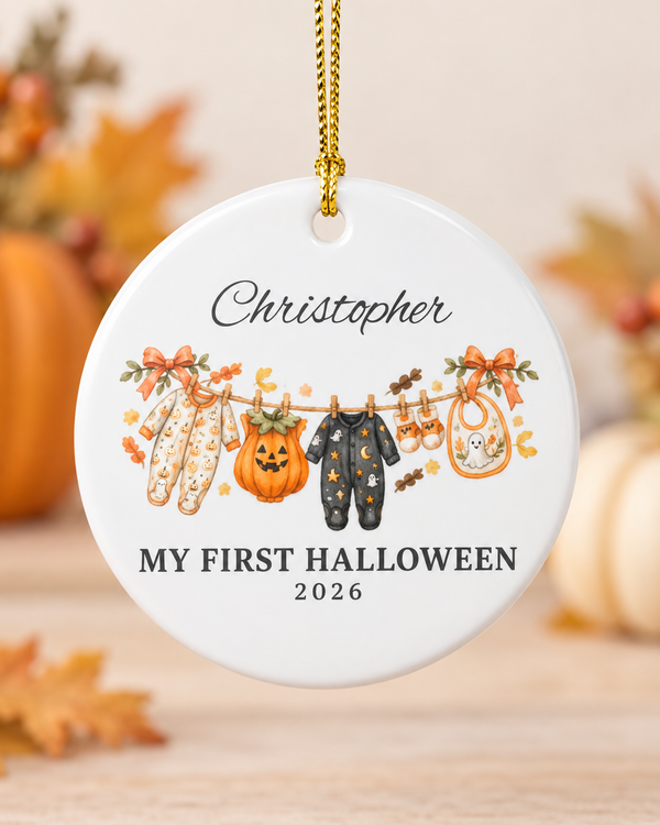 My First Halloween Baby Ornament | Ceramic Personalized Keepsake