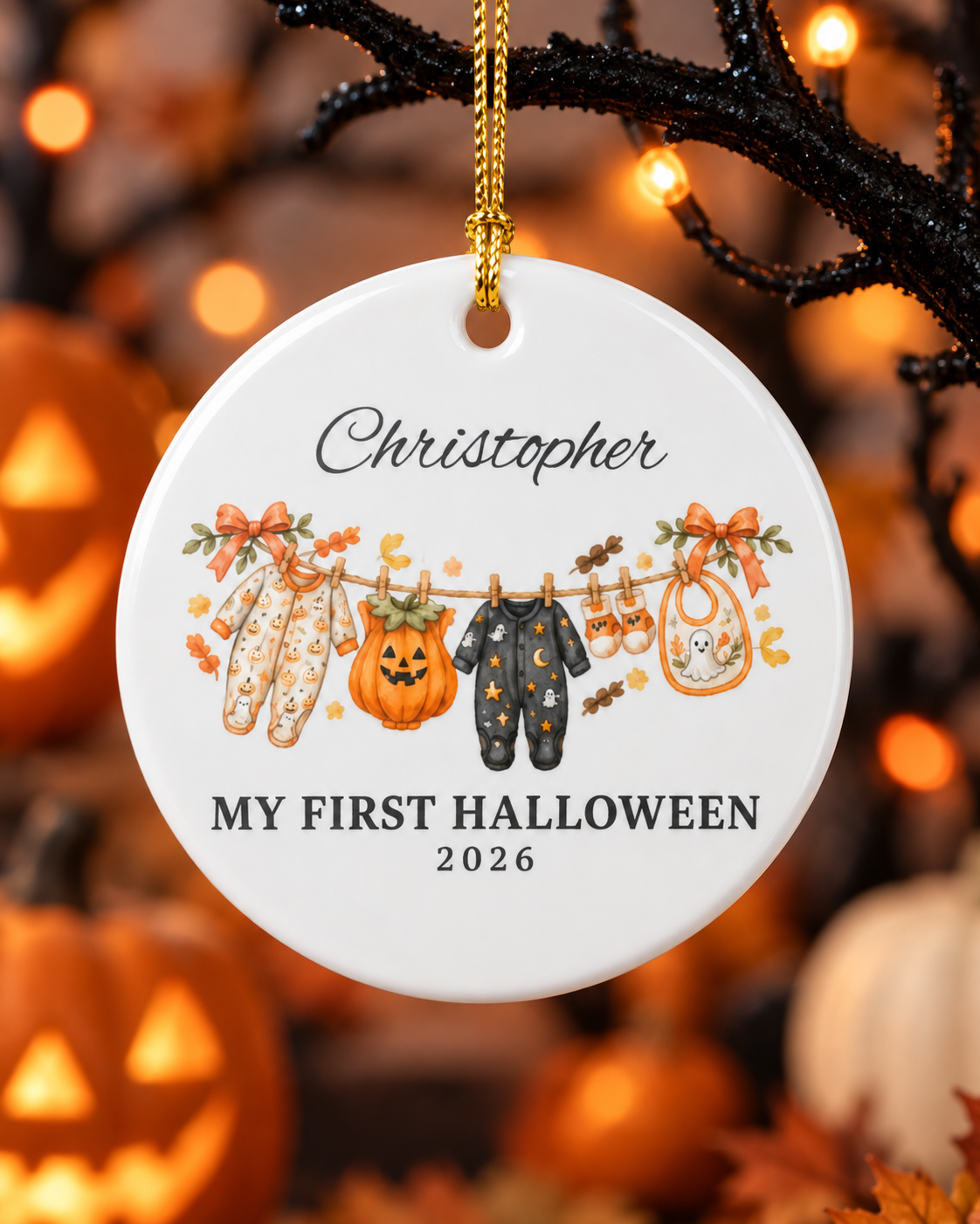 My First Halloween Baby Ornament | Ceramic Personalized Keepsake