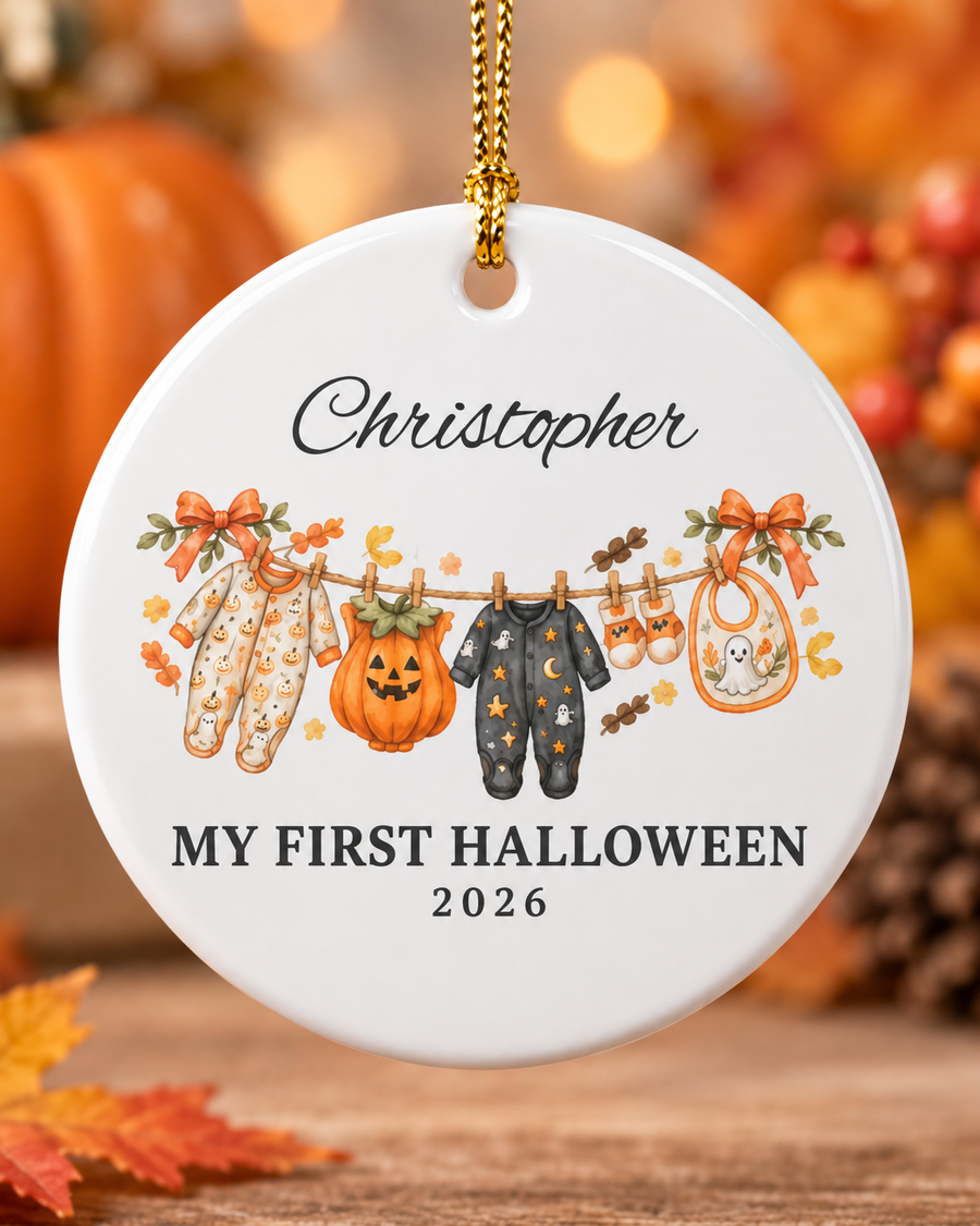 My First Halloween Baby Ornament | Ceramic Personalized Keepsake