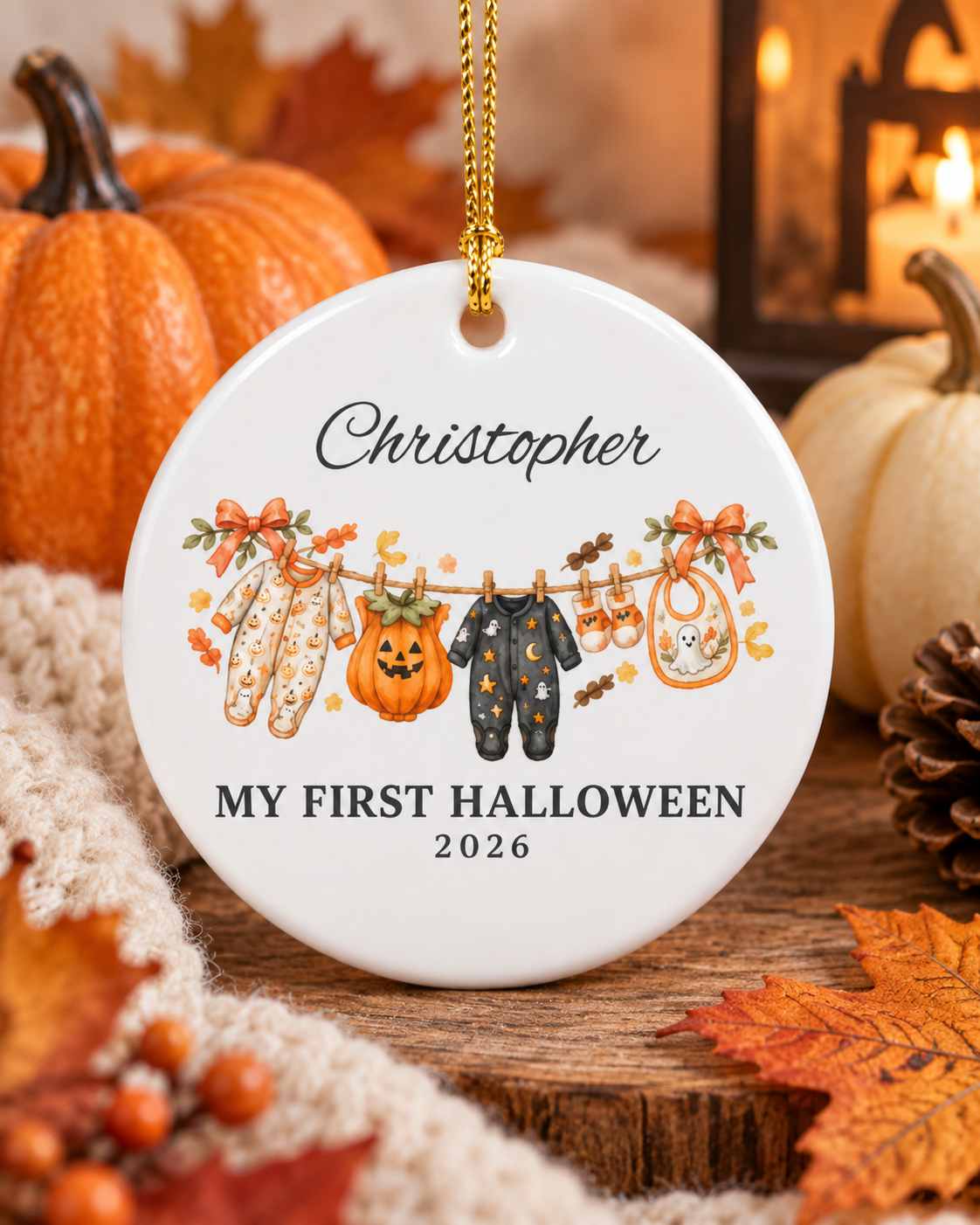 My First Halloween Baby Ornament | Ceramic Personalized Keepsake