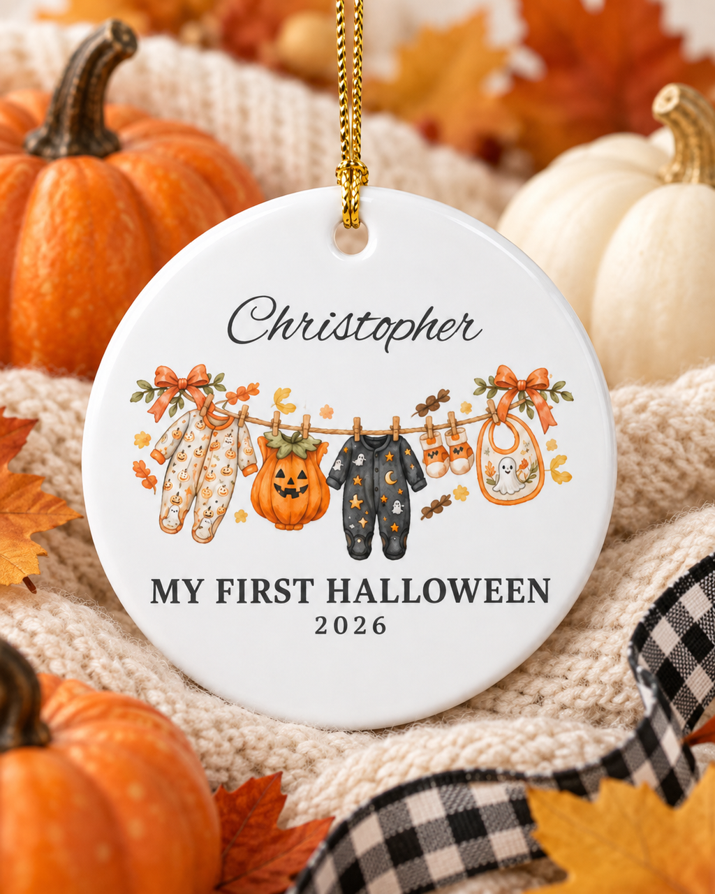 My First Halloween Baby Ornament | Ceramic Personalized Keepsake