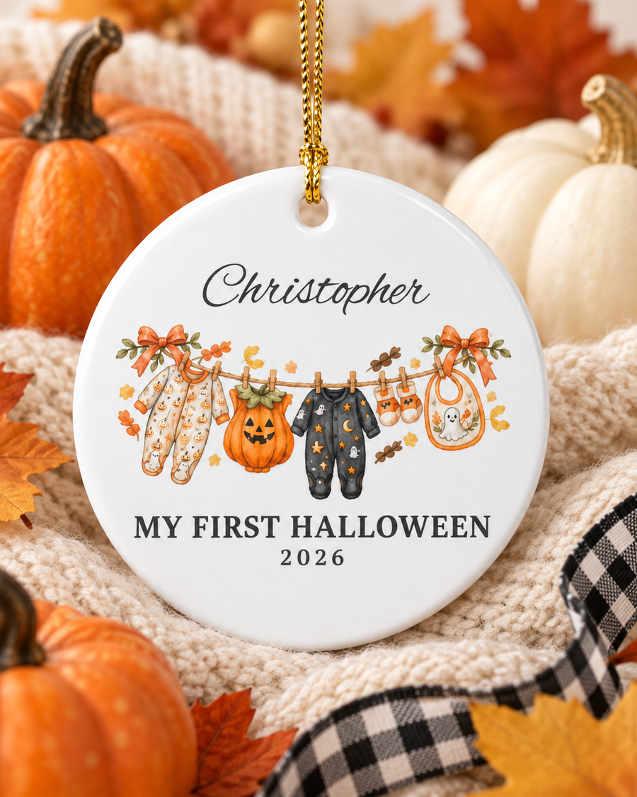My First Halloween Baby Ornament | Ceramic Personalized Keepsake