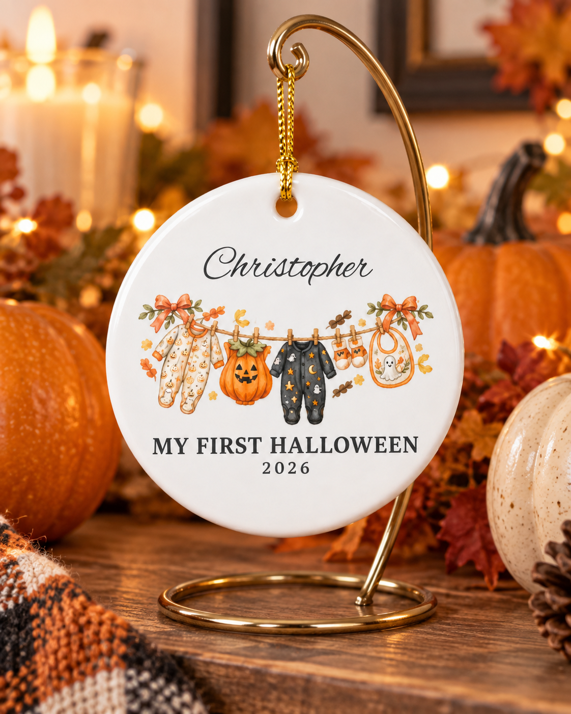 My First Halloween Baby Ornament | Ceramic Personalized Keepsake