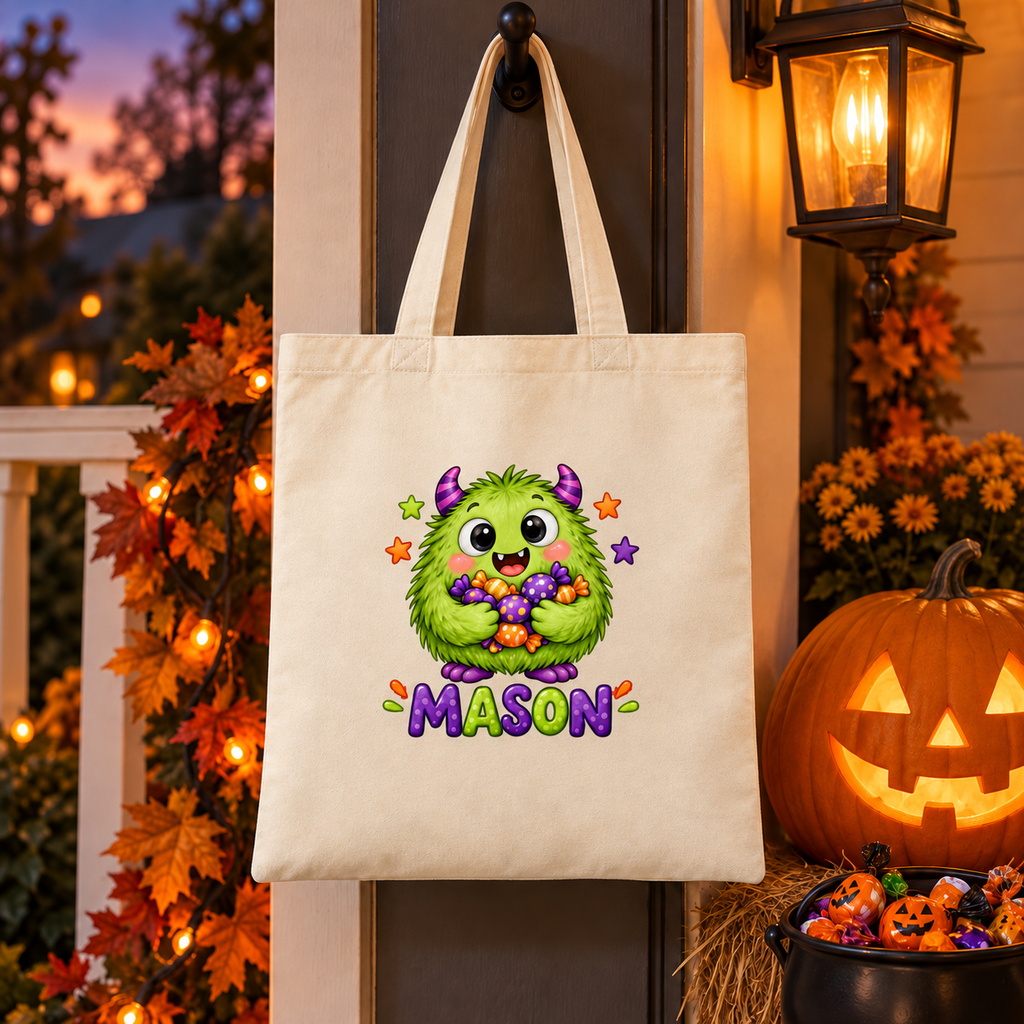 Personalized Candy Monster Halloween Treat Bag