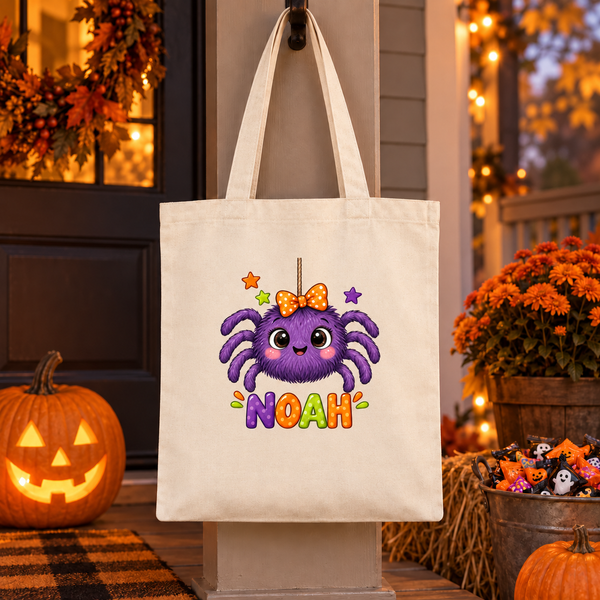 Personalized Cute Spider Halloween Treat Bag