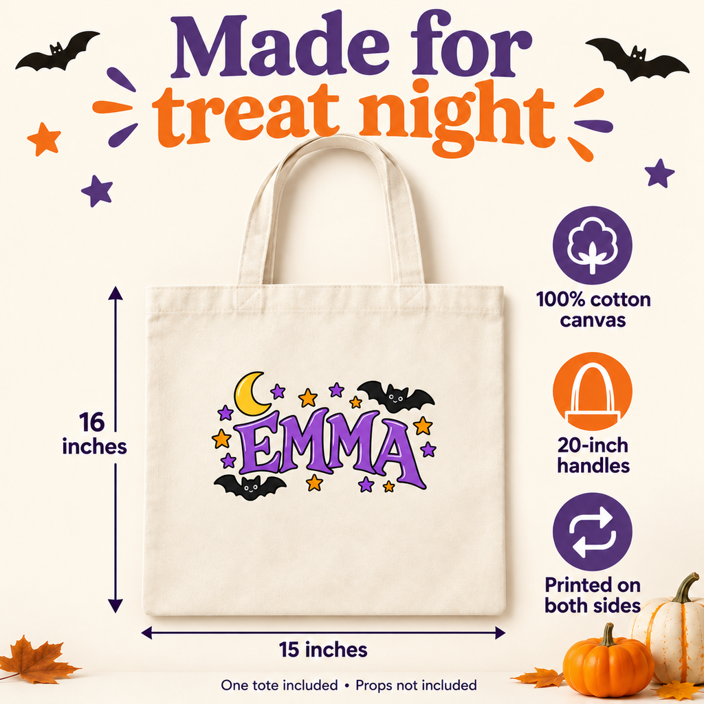 Personalized Midnight Stars Halloween Treat Bag
