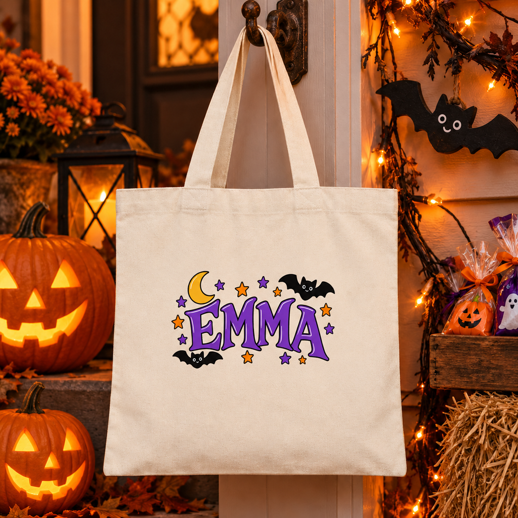 Personalized Midnight Stars Halloween Treat Bag