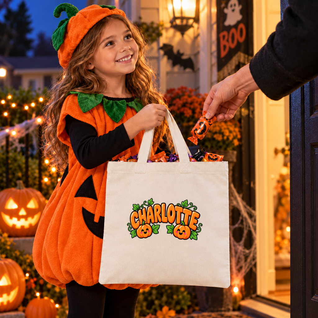 Personalized Pumpkin Patch Halloween Treat Bag