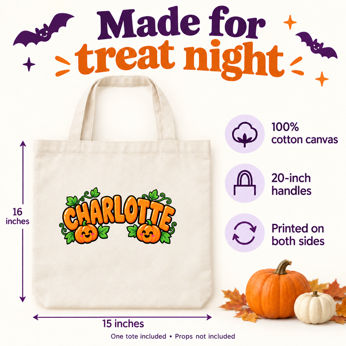 Personalized Pumpkin Patch Halloween Treat Bag